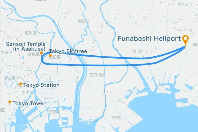 22-Min Tokyo City Lights Helicopter Tour – Skytree and Asakusa - What happens during the 22-minute flight