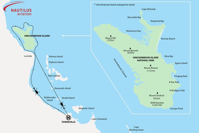 90-Minute Hinchinbrook Island Scenic Helicopter Flight - Starting at Townsville Airport
