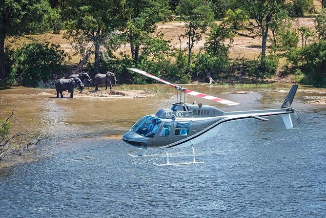 A Helicopter flight Over the Victoria falls - Batoka Gorge, the Zambezi River, and the national park