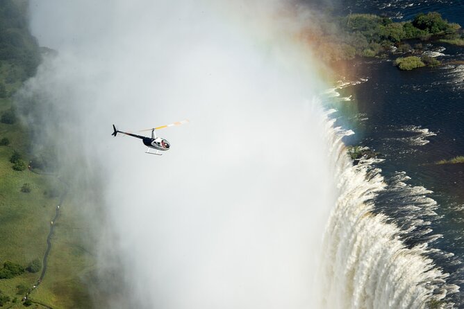 A Helicopter flight Over the Victoria falls - Pickup in Livingstone and the start of the outing
