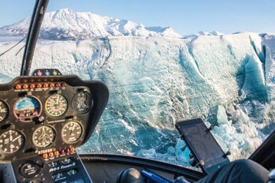 Anchorage: Knik Glacier Helicopter and Paddleboarding Tour - Flying from the lodge to Knik Glacier