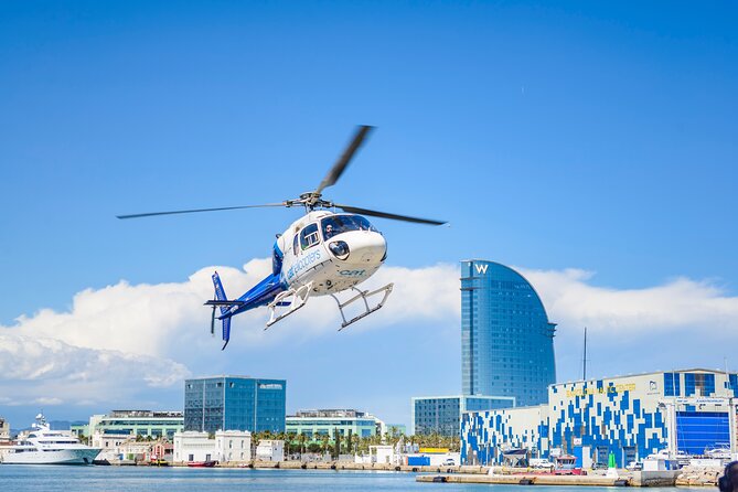 Barcelona's Coastline Helicopter Flight & Heliport Boat Transfer - Starting at Moll de les Drassanes