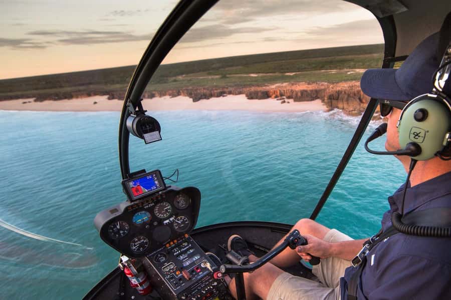 Broome: Cliffs & Coast 60 minute Scenic Helicopter Flight - Returning past Gantheaume Point and Roebuck Bay