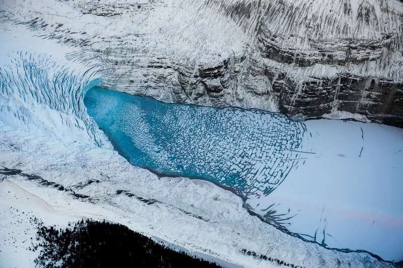 Canadian Rockies: Abraham Lake Ice Bubbles Helicopter Tour - Flying above six glaciers and frozen waterfalls