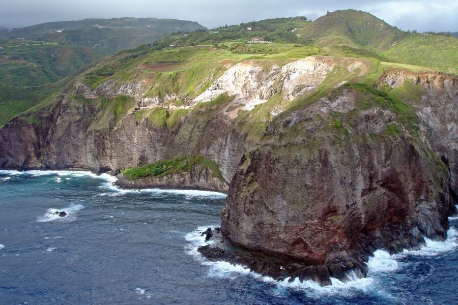 Central Maui: Two-Island Scenic Helicopter Flight to Molokai - Leaving Kahului and crossing the Pailolo Channel