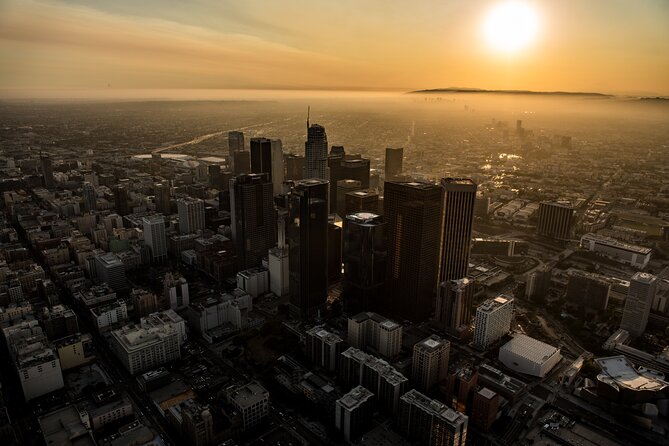 Downtown LA Lights: Your Private Sunset and Night Helicopter Tour - Hollywood, Beverly Hills, and famous hillside sights