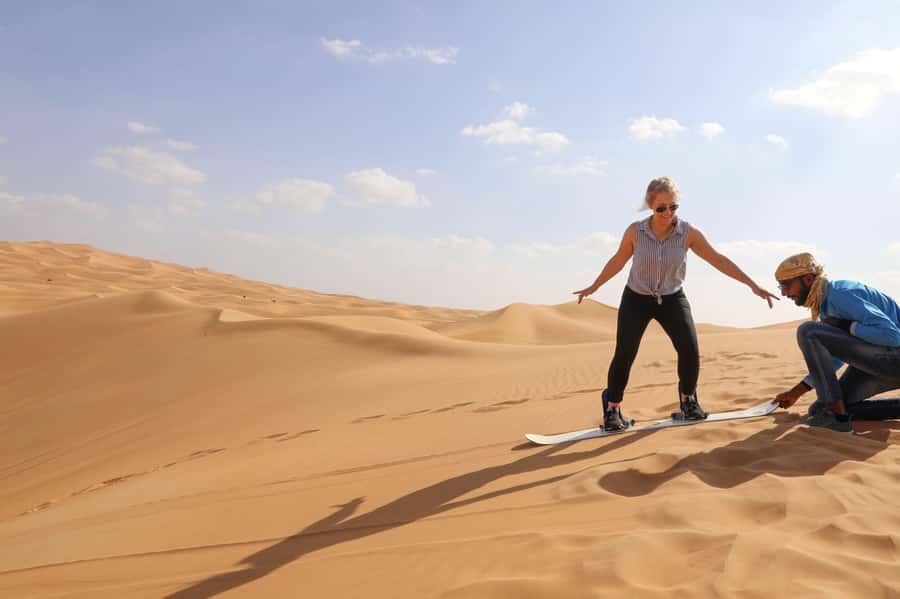 Dubai: Helicopter Ride, Desert Safari, Camels & Refreshments - A short camel ride with a traditional feel