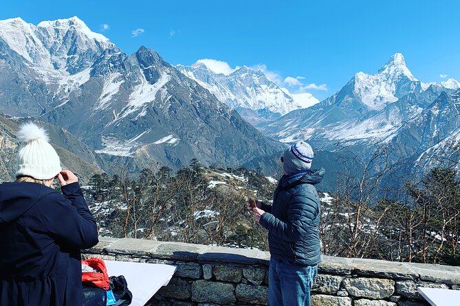 Everest Base Camp Helicopter Tour landing at Everest View Hotel - The Everest overflight is the visual high point