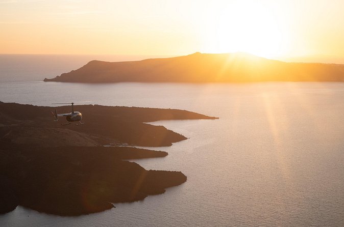 Experience Santorini Sunset by Helicopter - Palea Kameni and Nea Kameni from above