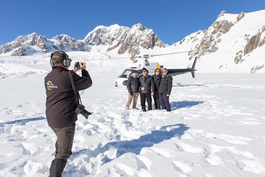 Franz Josef: Glacier Helicopter Ride with Snow Landing - Returning over rainforest and ice