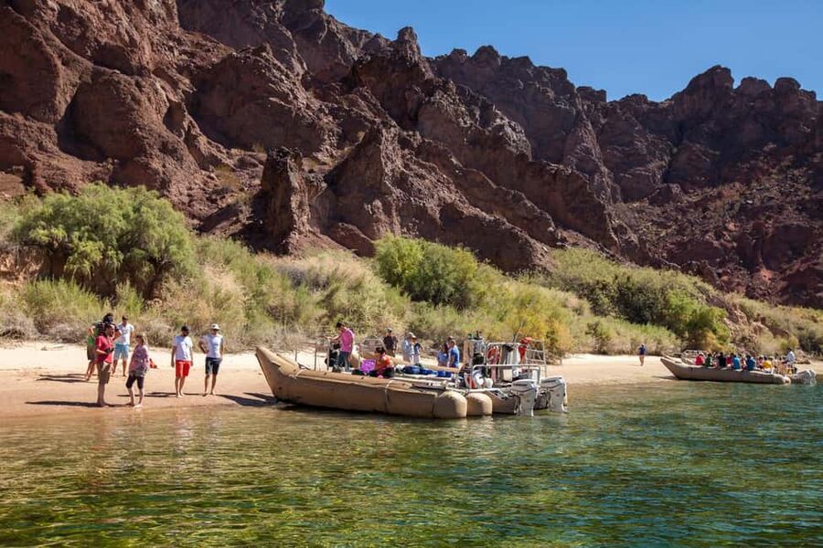 Grand Canyon Helicopter Flight & Hoover Dam River Float Raft - Fortification Hill and the approach to the Grand Canyon