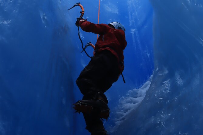 Heli Glacier Crevasse Ice Climbing- Summer - Lunch, glacier walking, and blue meltwater