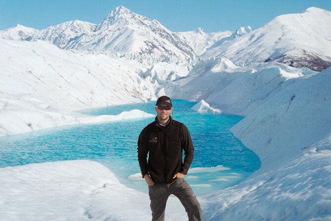 Heli Glacier Crevasse Ice Climbing- Summer - Landing on Knik Glacier