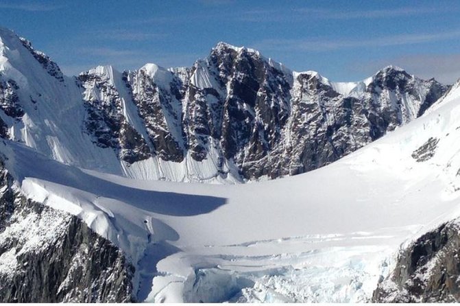 Helicopter to a Dogsledding Experience with a Glacier Landing - The second helicopter ride and exposed glacier ice