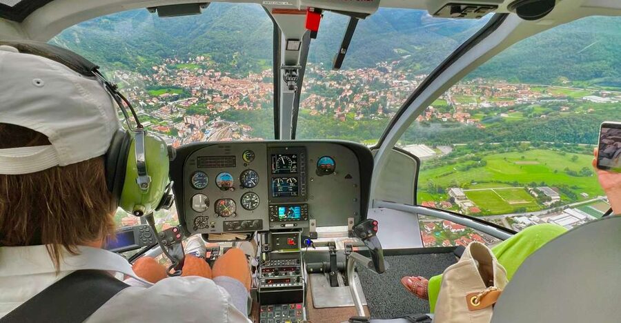 Lake Como: Helicopter tour with an unique Lunch in Como Lake - The flight to Madonnina di Barni