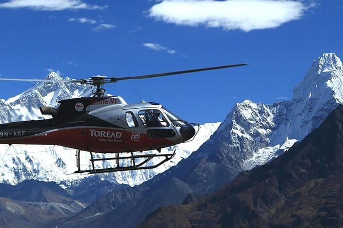 Landing Helicopter at Annapurna base camp from Pokhara tour - Landing inside the Annapurna Sanctuary