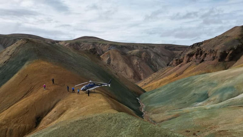 Landmannalaugar: Helicopter tour with 3 Landings - Geysir’s Hot Ground and Gullfoss From the Air