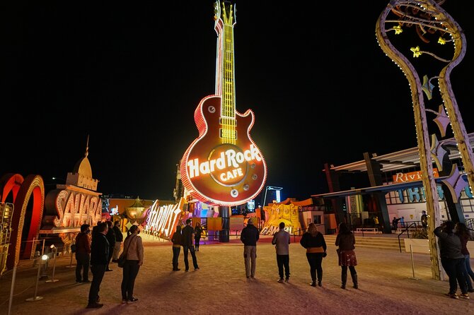 Las Vegas Night Flight by Helicopter with Neon Museum Admission - Walking through the Main Boneyard