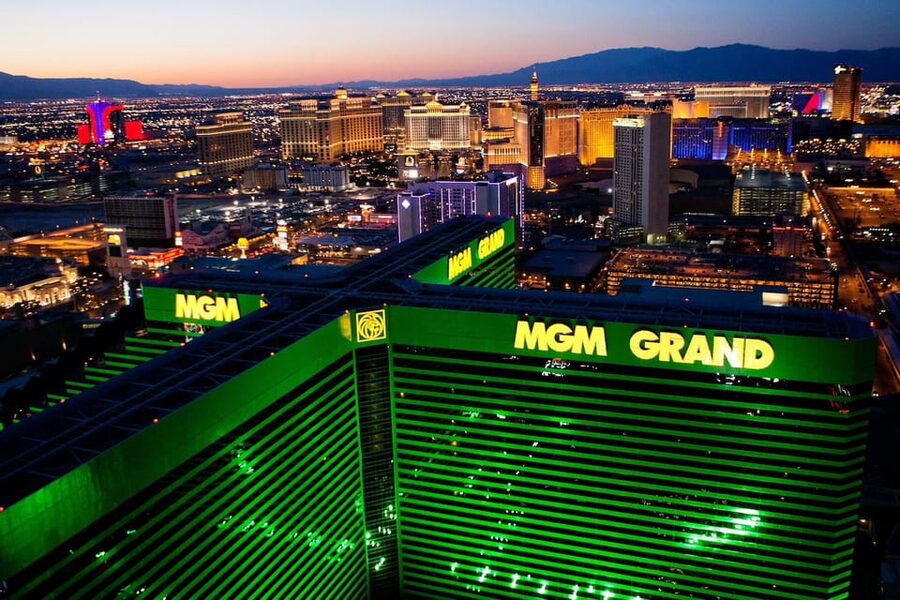 Las Vegas: Nighttime Helicopter Flight over the Strip - High Roller, Sphere, and The STRAT