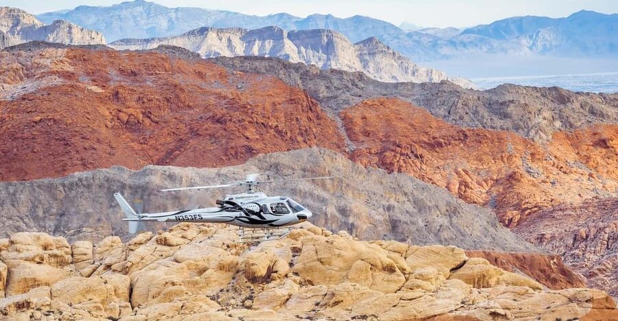 Las Vegas: Red Rock Canyon and Vegas Strip Helicopter Tour - Rainbow Mountain and Red Rock Canyon from the air