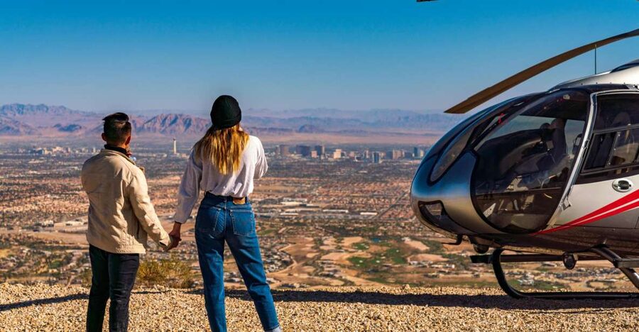 Las Vegas: Red Rock Canyon Helicopter Landing Tour - The Las Vegas sights from the air