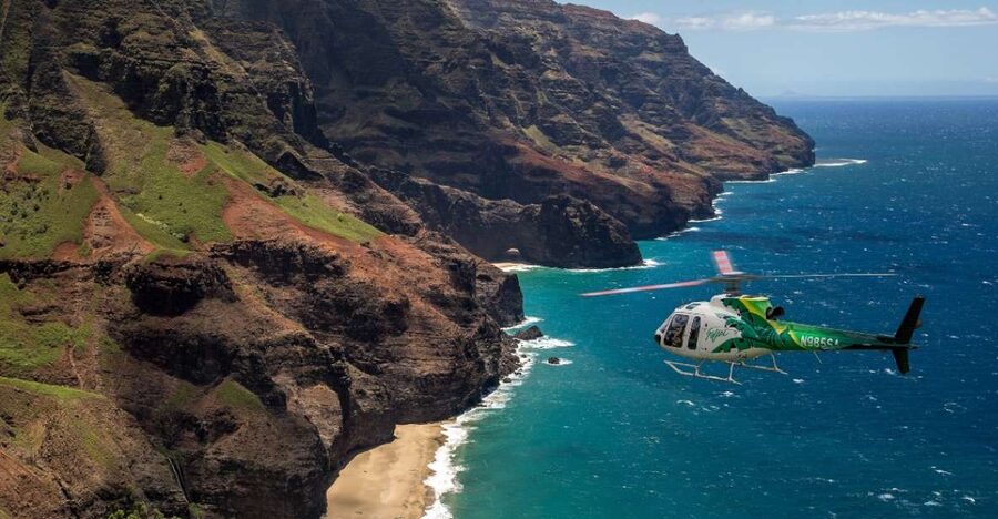 Lihue: Deluxe Waterfall Safari Helicopter Tour - Flying along the Na Pali Coast