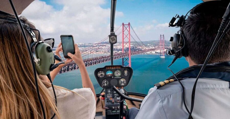 Lisbon: Helicopter Ride, Boat Trip, & Old Town Walking Tour - Starting in Rossio Square with Lisbon under your feet