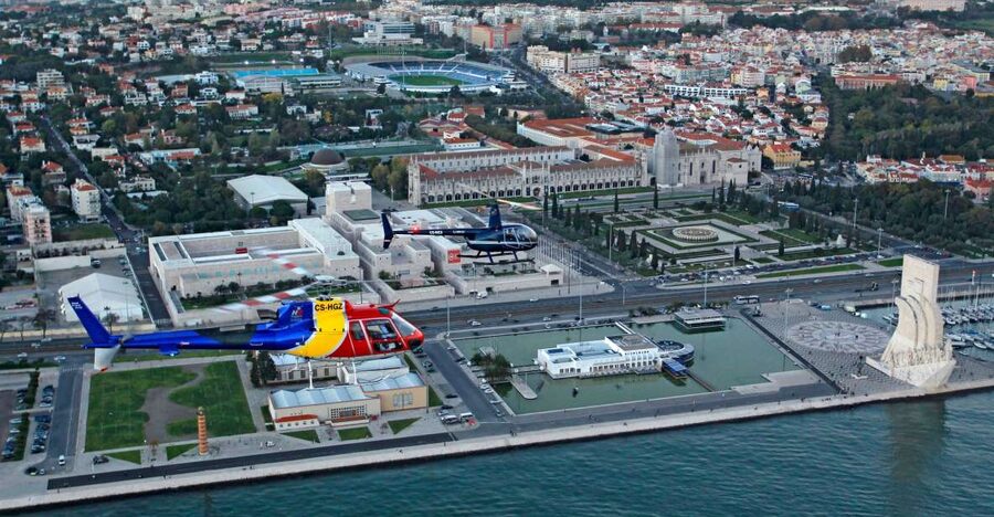 Lisbon: Sightseeing Helicopter Tour Over Belem and Caparica - Belém Tower and Jerónimos Monastery from above