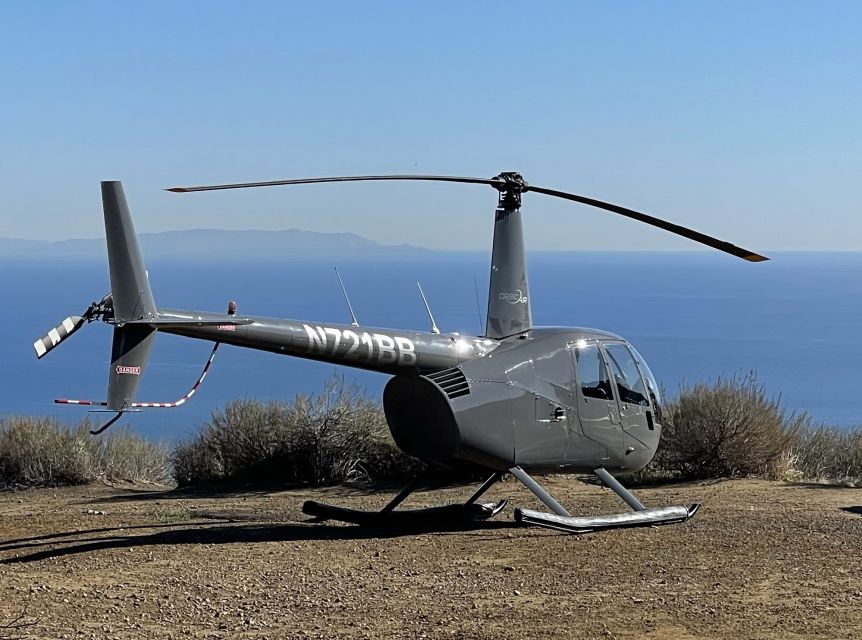 Los Angeles Helicopter Tour & Malibu Mountaintop Landing - The return flight over canyons, Getty Villa, and Universal Studios