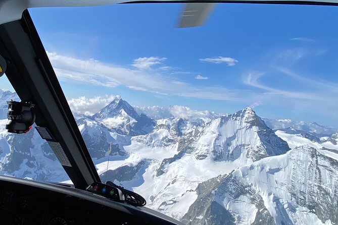 Matterhorn helicopter tour - longest scenic flight from Bern over the Swiss Alps - Breithorn and the high ice near the summit