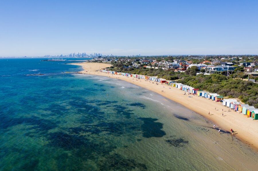 Melbourne: Private Extended Skyline & Bay Helicopter Ride - Brighton Beach boxes, the route’s signature view