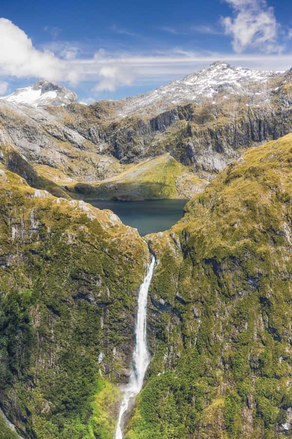 Milford Sound: Glacier and Waterfall Helicopter Experience - The flight over Mitre Peak and Bowen Falls