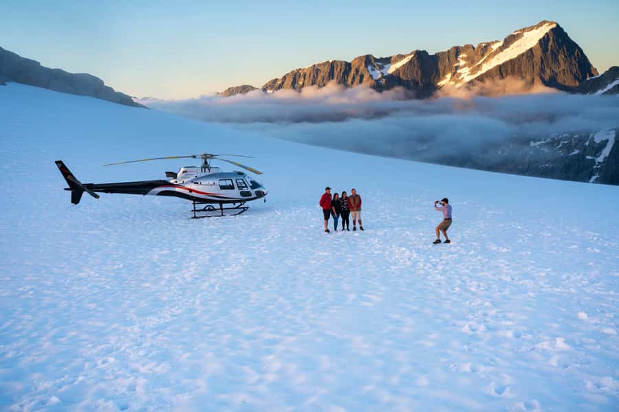 Milford Sound: Helicopter Flight with Glacier Landing - Bowen Falls, Mitre Peak, and Milford Sound from above