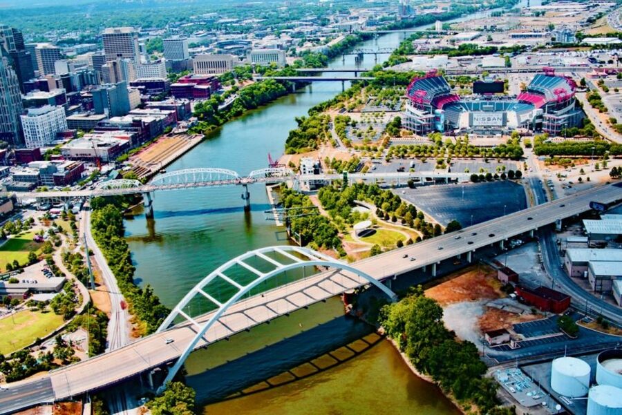 Nashville: Downtown Helicopter Experience - Broadway, Nissan Stadium, and the downtown core