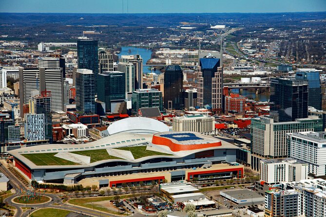 Nashville "Homes of the Stars" Helicopter Tour - Downtown views before the famous houses