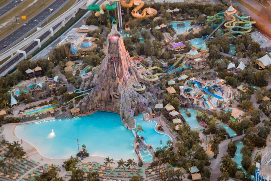 Orlando: Narrated Day Helicopter Flight Over Theme Parks - Universal Studios and the Wizarding World from above