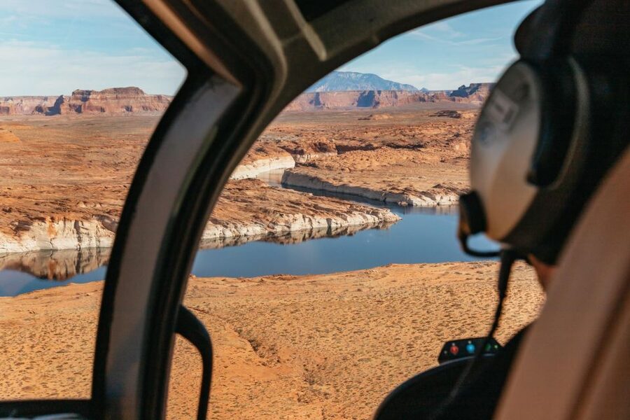 Page: Horseshoe Bend Helicopter Flight & Tower Butte Landing - Boarding the EC130 helicopter