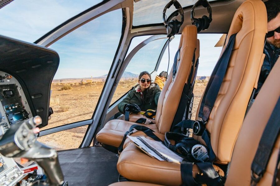 Page: Horseshoe Bend Helicopter Flight & Tower Butte Landing - Following the Colorado River toward Horseshoe Bend
