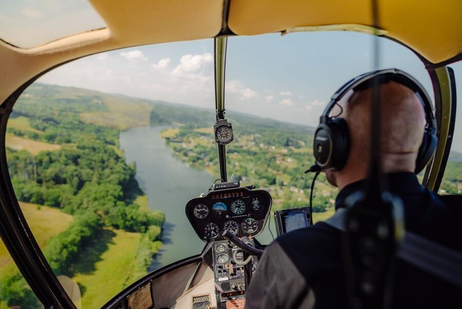 Pigeon Forge: Smoky Mountain and Lake Helicopter Trip - Starting beside the big yellow helicopter