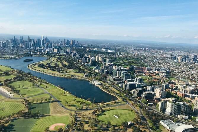 Private Melbourne Skyline Helicopter Ride - Albert Park Lake and the Formula 1 circuit