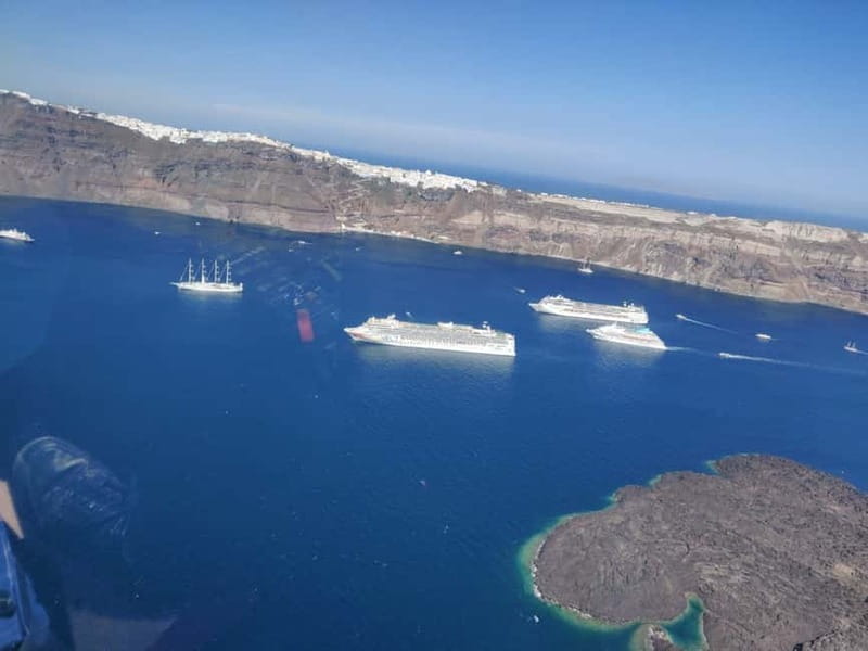 Santorini: Helicopter Sightseeing Flight Over Caldera - Safety briefing and the helicopter departure