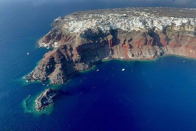 Santorini Helicopter Sightseeing Tours - Thira from the air