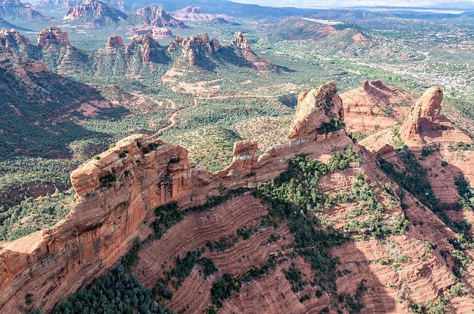 Sedona Helicopter Tour: Wild West Tour - Mingus Mountain and the view toward Jerome