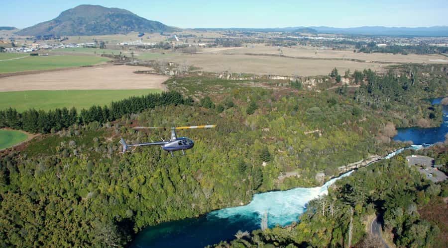 Taupo: Huka Falls Helicopter Ride - Geothermal power stations add an unexpected detail